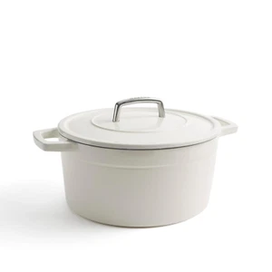 Martha Stewart Signature 7 QT Enameled Cast Iron Dutch Oven W/Lid - Linen White - Picture 1 of 12