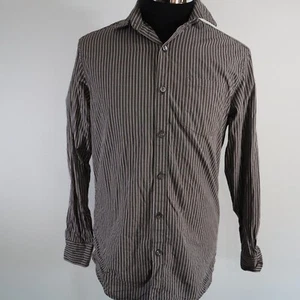 Claiborne Shirt Mens Small 80's 2-Ply Casual Pocket Button Striped Long Sleeve - Picture 1 of 8