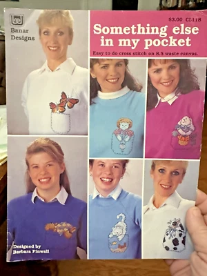 Banar Designs SOMETHING ELSE IN MY POCKET Cross Stitch Chart shirt cow butterfly - Image 1 of 4