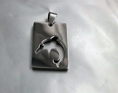 Edelstahl Anhänger Delphin Delfin ausgestanzte Form - Bild 1 von 3