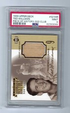 1999 Upper Deck Piece of History 500 Club Ted Williams Bat PSA 9 MINT