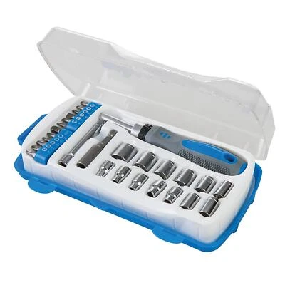 28PCs Ratchet Driver & Sockets Bits Set Chrome Vanadium Steel  - Image 1 of 4
