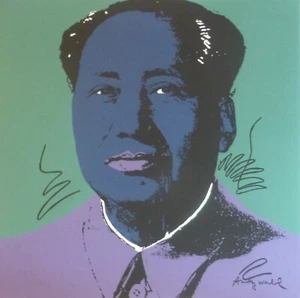 ANDY WARHOL MAO TSE TUNG BLUE SIGNED HAND NUMBERED 2190/2400 LITHO 毛澤東 zedong - Picture 1 of 4