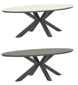 Gartentisch Esstisch Balkontisch Outdoor Non Wood Alu wetterfest Edison oval XL - Bild 1 von 11