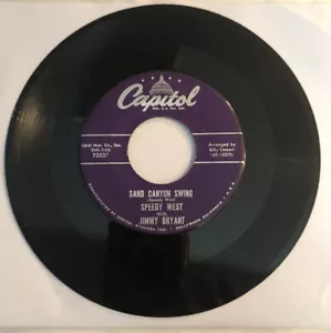 Speedy West and Jimmy Bryant 45 rpm VTG Sand Canyon Swing Water Baby Blues 1956 - Foto 1 di 3
