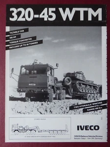 12/1988 PUB IVECO DEFENSE VEHICLES 320-45 WTM PORTE CHAR CAMION TRUCK AD - Imagen 1 de 1