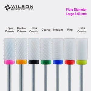 WILSON White Ceramic Nail Drill Bits - Barrel Bit US SELLER - Picture 1 of 1