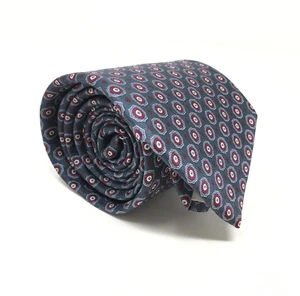 Christian Dior Classic Tie Blue Burgundy Floral 100% Silk Woven Italy Made USA - Picture 1 of 6
