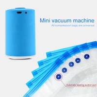 15 Bags! Blue Mini Automatic Compression Vacuum  Portable Electric Air 