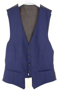 SUITSUPPLY Ferrara Waistcoat Men's UK 38L Wool Button Up Pockets Blue Vest - Picture 1 of 5