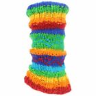 Bein Wrmer Wolle Strick Fleecefutter Hippie Rainbow Damen Stiefel Socken Tanz