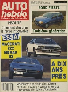 AUTO HEBDO n°662 08/02/1989 MASERATI 222 & MERAK SS - Imagen 1 de 1