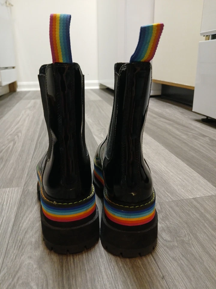 Kurt Geiger London зажим подошвы Rainbow платформе ботинки черный размер 38 EUR США 7,5  - Изображение 1 из 1