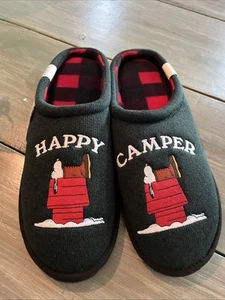 LL BEAN MEN'S 13 M SNOOPY HAPPY CAMPER SLIPPERS New - Picture 1 of 8