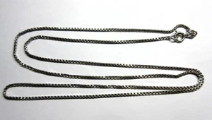 Vintage italienische massive Silber 24" lange Box Glieder Halskette, Kette - Bild 1 von 3