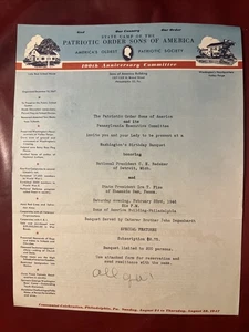 1946 Ordine Patriottico Figli d'America Lettera Pennsylvania State Camp Filadelfia - Foto 1 di 3