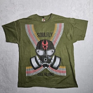 Vintage Soulfly T-Shirt Herren XL Call To Arms Tour 2003 grün doppelseitig Y2K - Bild 1 von 7