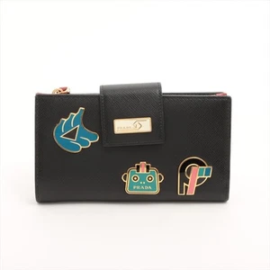 Prada Saffiano Smarto Robot Leder Geldbörse Schwarz Logo - Bild 1 von 7