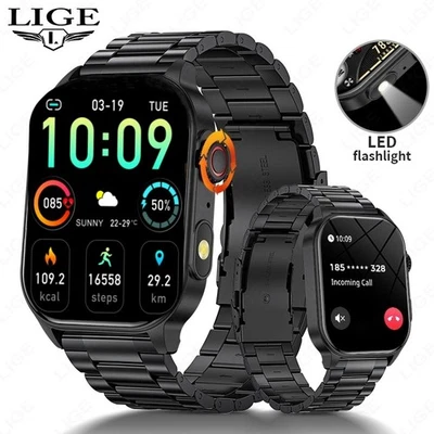 NEW Smart Watch Men Women with Answer/Make Call/Heart Rate/Sleep/LED Flashlight - Image 1 of 4