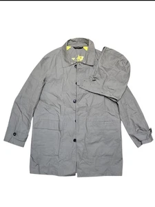 COACH Men's Gray Hooded 3/4 Rain Jacket Sz XL - Picture 1 of 8