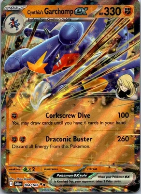 Cynthia's Garchomp ex 104/182 SV10: Destined Rivals Double Rare NM - Image 1 of 2
