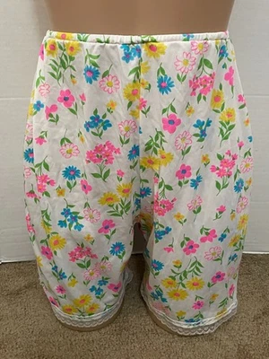 Vtg Van Raalte High-Waist PETTIPANT Panty VIVID Floral NYLON Double Gusset M - Image 1 of 4