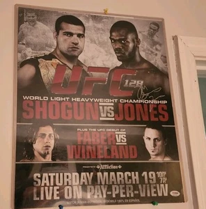 UFC 128 Main Event Card 21x15 Photo Signed Jon "Bones" Jones PSA  "RARE" GOAT - Picture 1 of 3