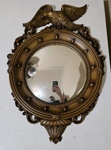 Vintage Syroco Federal American Eagle Porthole Convex Mirror #4007 HOMCO MCM - Picture 1 of 12