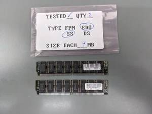(2) VisionTek 4MB EDO SIMMs, 72-pin RAM Memory Sticks (8MB Total) MEMSIM014AAWW - Picture 1 of 3