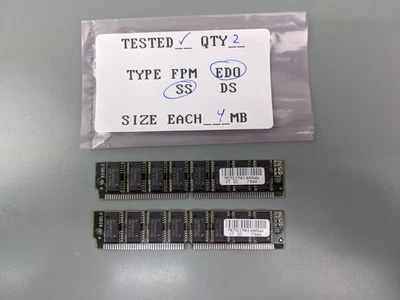 (2) VisionTek 4MB EDO SIMMs, 72-pin RAM Memory Sticks (8MB Total) MEMSIM014AAWW - Image 1 of 3
