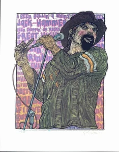 Hommage an Pigpen seltenes Portrait Grateful Dead Keyboarder & Gründer Ron McKernan - Bild 1 von 8
