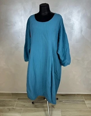 Cocon.Commerz Privatsachen Balloon Linen Dress 3/4 Sleeve Sz 3 Lagenlook Kleid - Image 1 of 4
