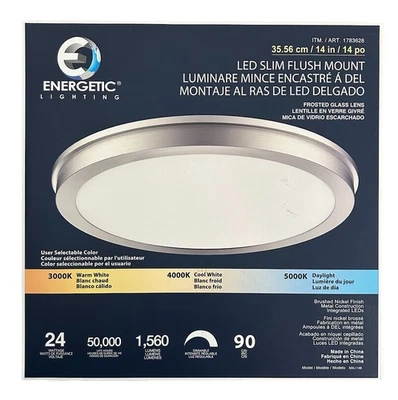 "Luz LED delgada de montaje empotrado Energetic 14"", níquel cepillado - en muy buen estado" Foto 1 de 4