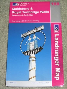 OS Ordnance Survey Landranger Map Sheet 188 Maidstone & Tunbridge Wells - 2010 - Imagen 1 de 2