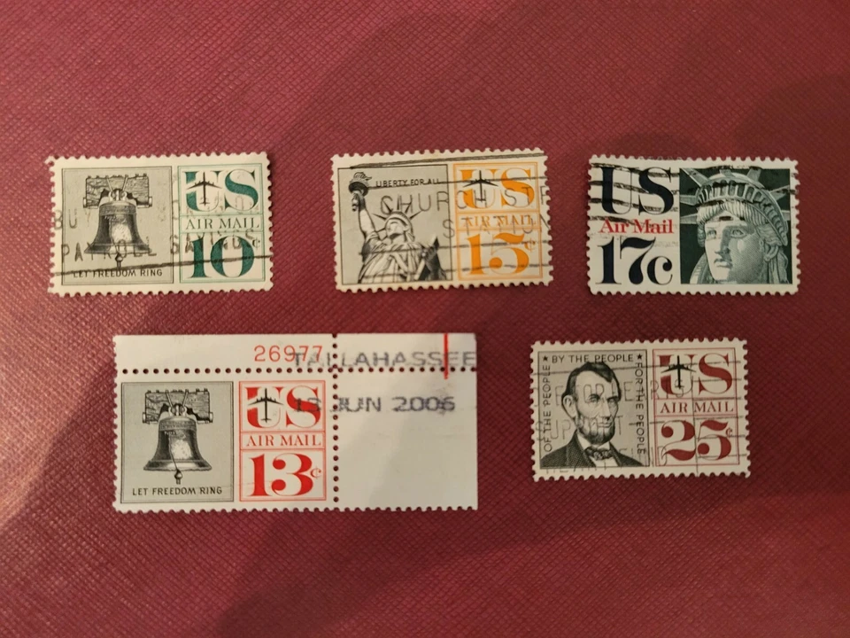 Scott #C57-59 C62-63 1959-61 Regular Issue Airmail Set. Used. - Image 1 of 1