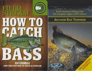 Field Stream Fishing • How to Catch Bass Book + Advanced Bass Techniques DVD Lot - Picture 1 of 2