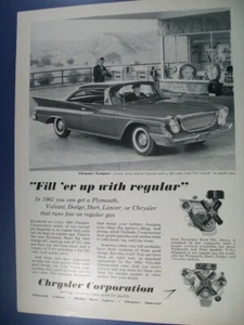 Chrysler Newport 1961 anuncio de coche magnético de tamaño mediano con hemi e inclinación 6 "Fill 'er up..." - Imagen 1 de 1