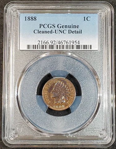 1888 Indian Head Cent PCGS Genuine Unc 2166.92/46761954 Exquisite Coin Rare Cover