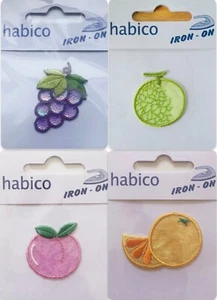 Habico Fruit Orange Grape Melon Peach Iron-On Motif Patch Child / Adult - Picture 1 of 5