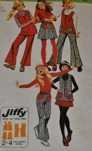 NEW Vtg Simplicity 9590-Size 12 Girls & Chubbies Jiffy Tunic Top, Skirt, Pants - Picture 1 of 4