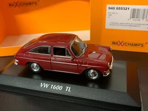 Volkswagen 1600 TL 1966 Oscuro Red MINICHAMPS 940055321 1:43 Metal Maxichamps - Imagen 1 de 4