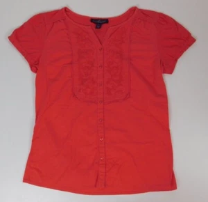 Gloria Vanderbilt Womens Short Sleeve Button Blouse Size M Pink - Picture 1 of 8