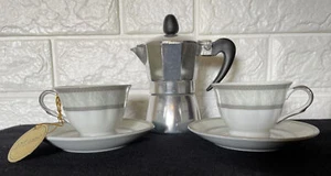 D'Lusso Home Collection Espresso Maker and Demitasse Tea Cups/Saucers Set - Picture 1 of 10