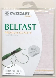 Zweigart Precut Belfast 3609, 32Ct/12.6St 48x68cm Linen Pastel Lilac - Imagen 1 de 1
