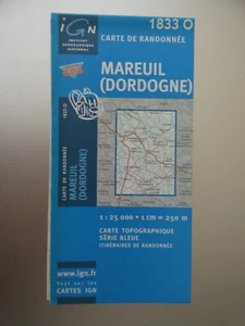 carte  IGN bleue 1/25000   1833 O mareuil dordogne    edition 3    1993 - Bild 1 von 1