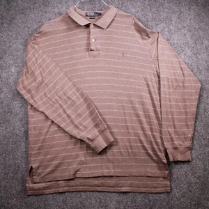 Vintage Polo By Ralph Lauren Herren Langarm Poloshirt gestreift Größe L - Bild 1 von 14