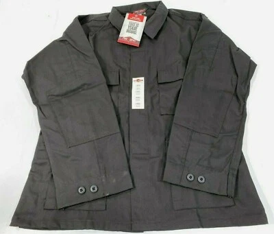 NEW TRUSPEC 4 POCKET MED LONG COTTON POLYESTER LONG SLEEVE BDU SHIRT 1728 BLACK - Image 1 of 3