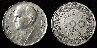Brazil Getúlio Dornelles Vargas 1940 400 Reis WWII ISSUE KM# 547 ( 27 791) - Image 1 of 3