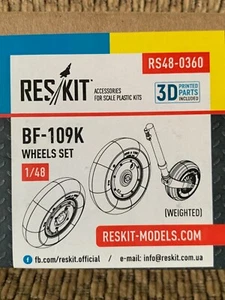 1/48 Reskit MESSERSCHMITT Bf 109K WHEELS SET 3D Resin Detail Set for ALL kits! - Picture 1 of 2