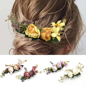 Women Boho Flower Hair Comb Floral Hair Pin Clip Wedding Bridal Hair Access 2025 - Picture 1 of 17